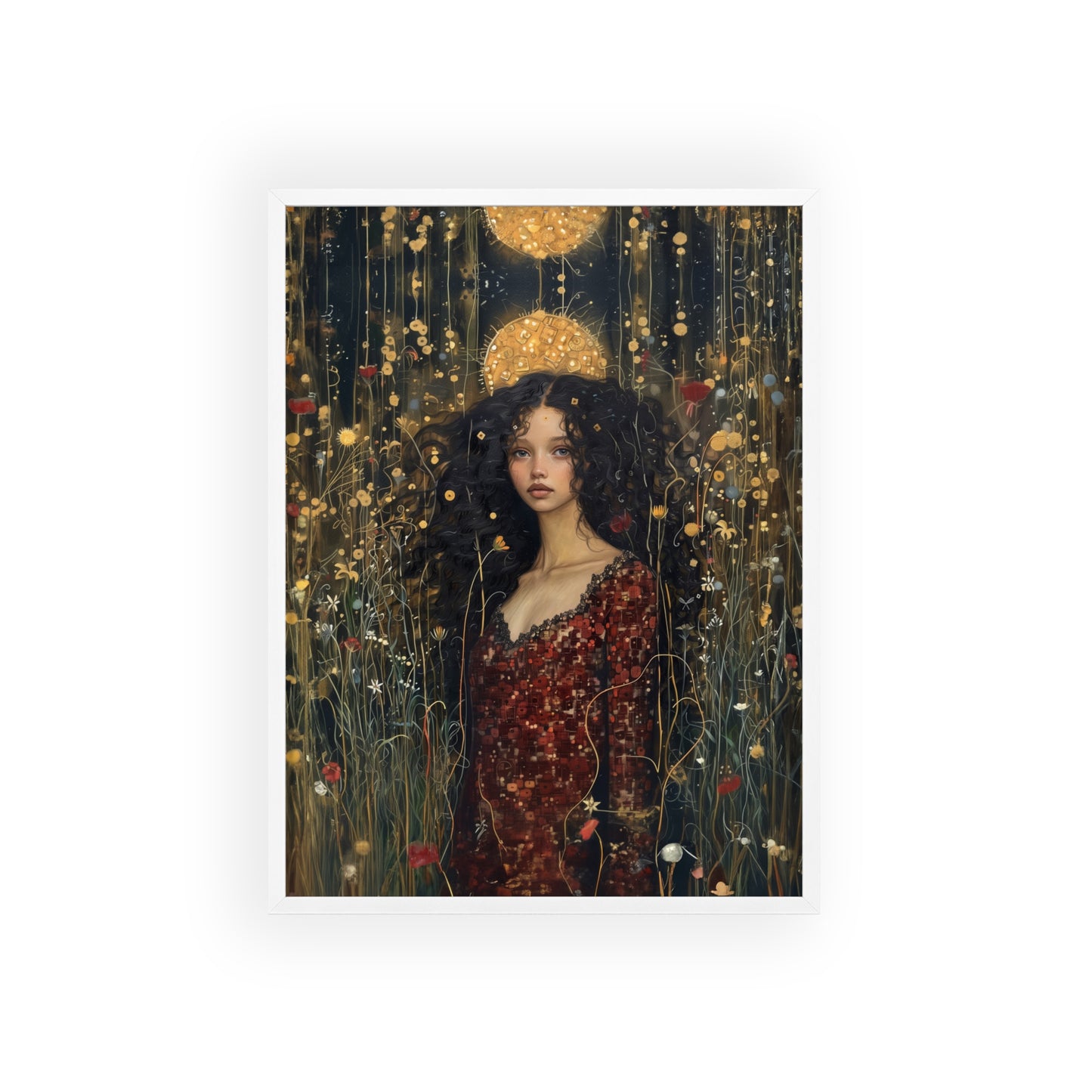 Portrait personnalisable - Tina Klimt Style (pour femme noire)