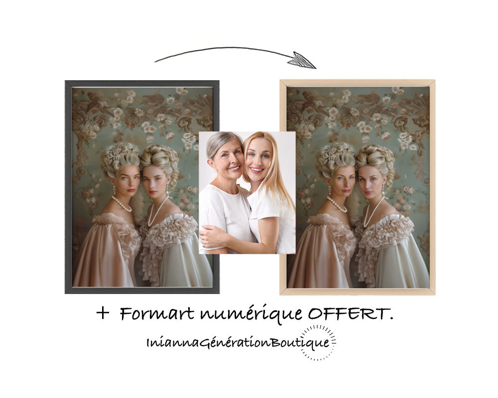 Portrait personnalisable - Aliénor & Athénaïs