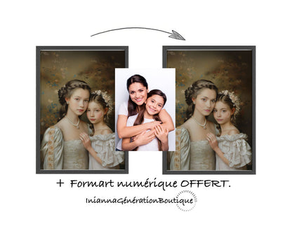 Portrait personnalisable - Amandine & fille