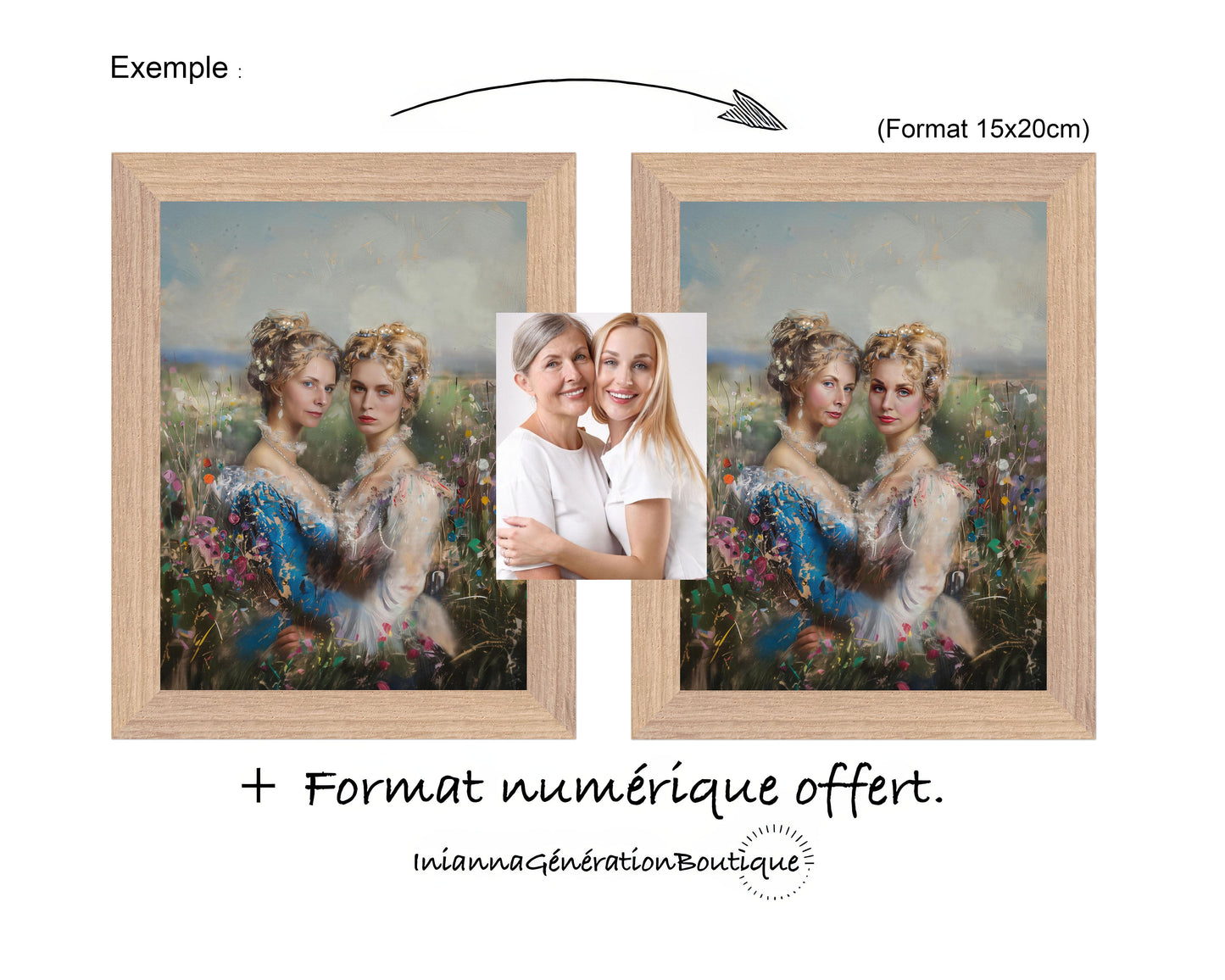 Cadre personnalisable - Marguerite & Victoire