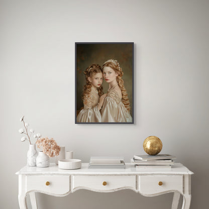 Portrait personnalisable - Catherine&Fille style classique